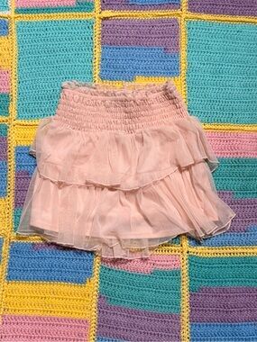 art class Pink Layered Tulle Skirt